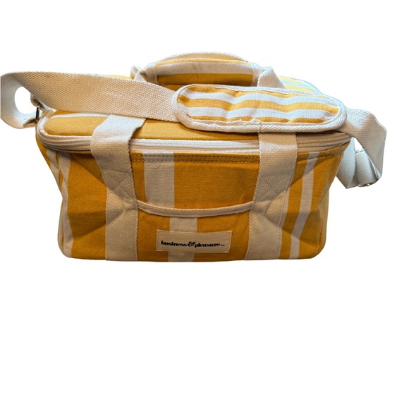 Lands' End Yellow and White Lunch Cooler Tote Bag - Picture 1 of 4